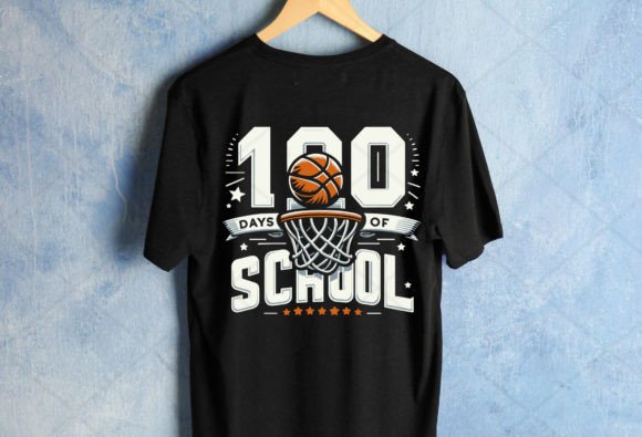 100th Day Basketball SVG: Graphics for T-Shirt Designs