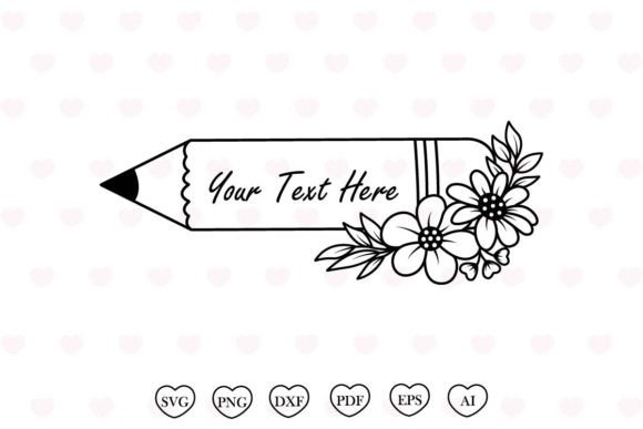 Pencil Flower SVG: Graphics & Print Templates
