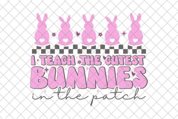 Retro Bunny Gift: Easter Teacher SVG for Graphics & T-Shirt Designs