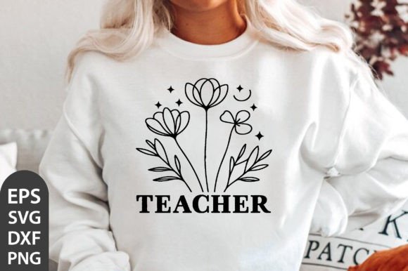 Teacher Flower Svg: Graphics for T-Shirt Designs