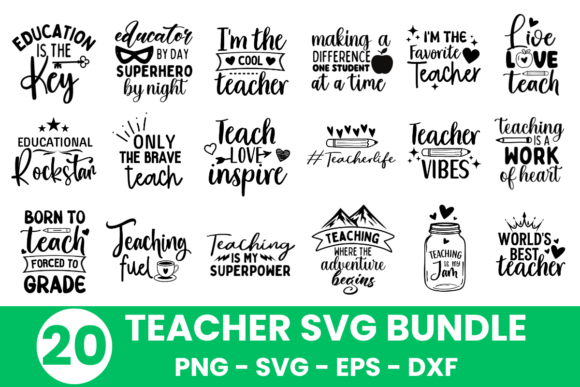 Teacher SVG Bundle: Graphics for T-Shirt Designs